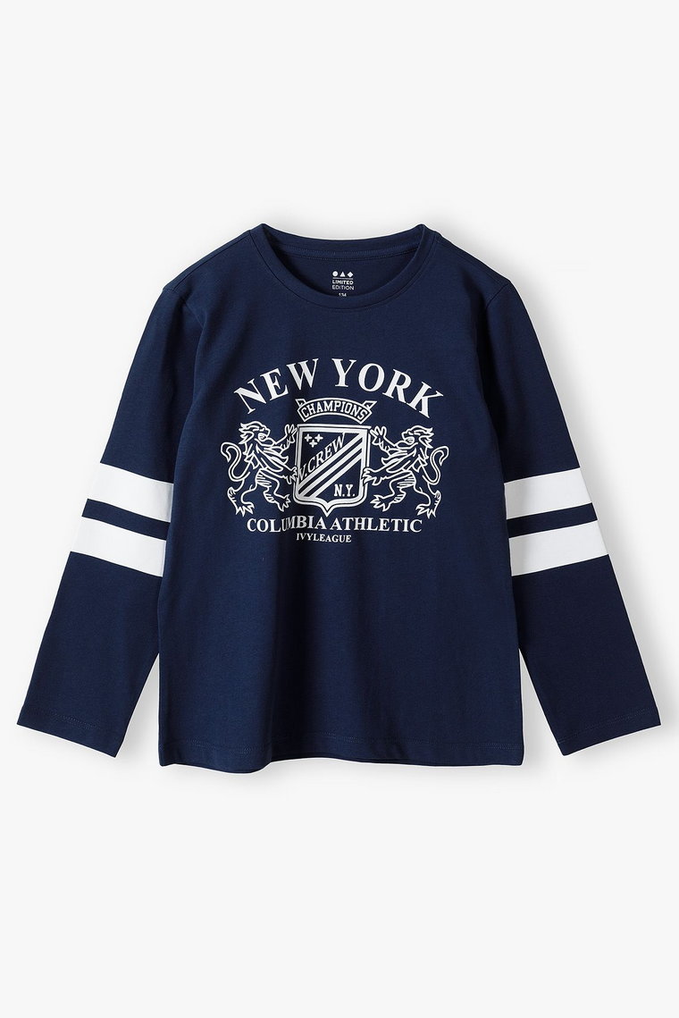 Bluza z długim rękawem granatowa - New York - Limited Edition