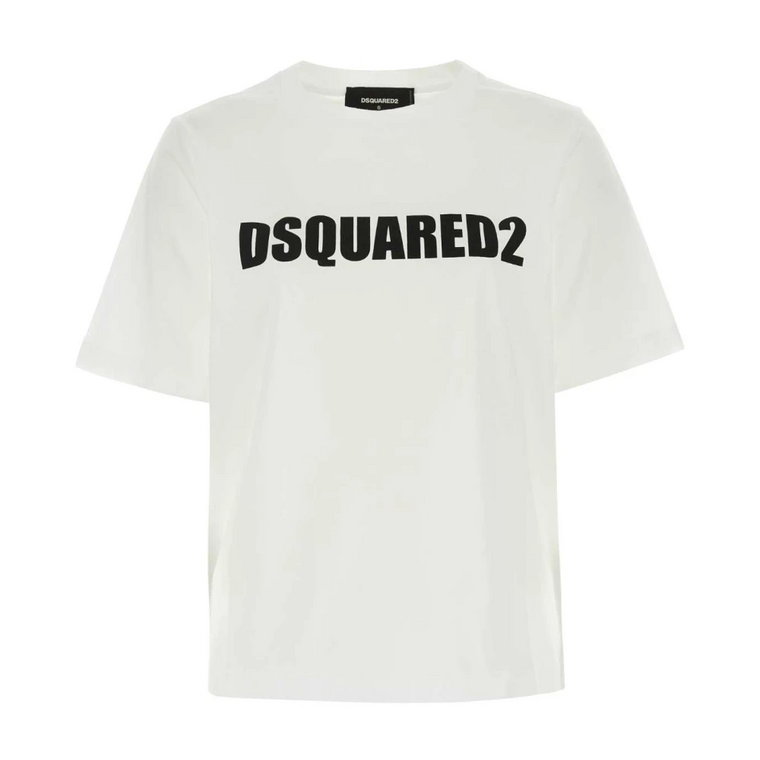 Biała koszulka z logo Dsquared2