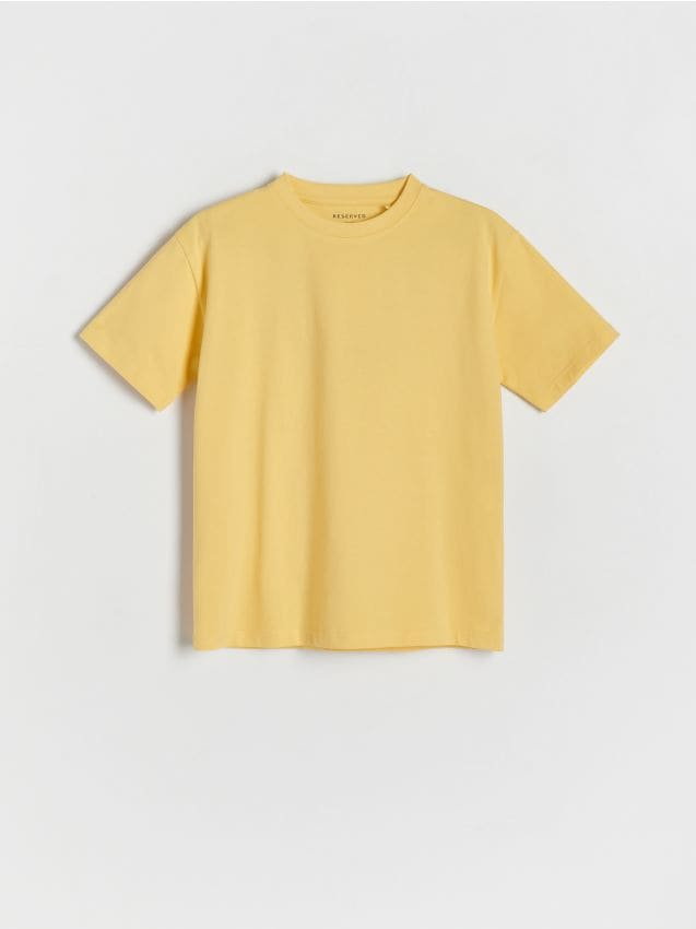 Reserved - Bawełniany t-shirt oversize - pomarańczowy