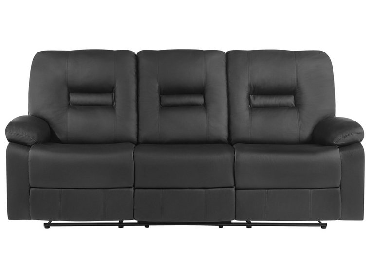 Sofa rozkładana BELIANI Bergen, 3-osobowa, czarna, 101x204x73 cm