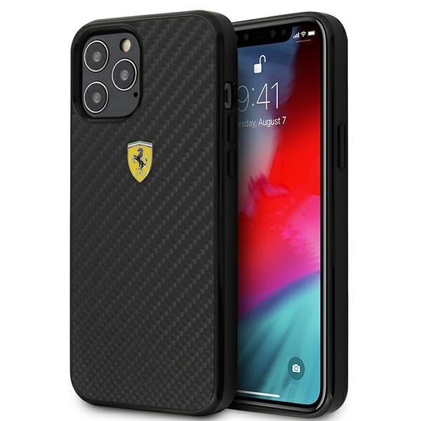 Ferrari FERCAHCP12LBK iPhone 12 Pro Max 6,7" czarny/black hardcase On Track Real Carbon