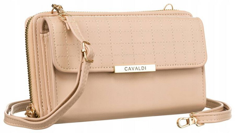 Elegancka mini torebka-portfel na długim, doczepianym pasku - 4U Cavaldi