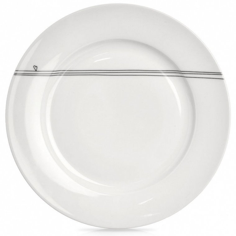 Talerz obiadowy płytki porcelanowy biały serduszka 27 cm kod: O-128475