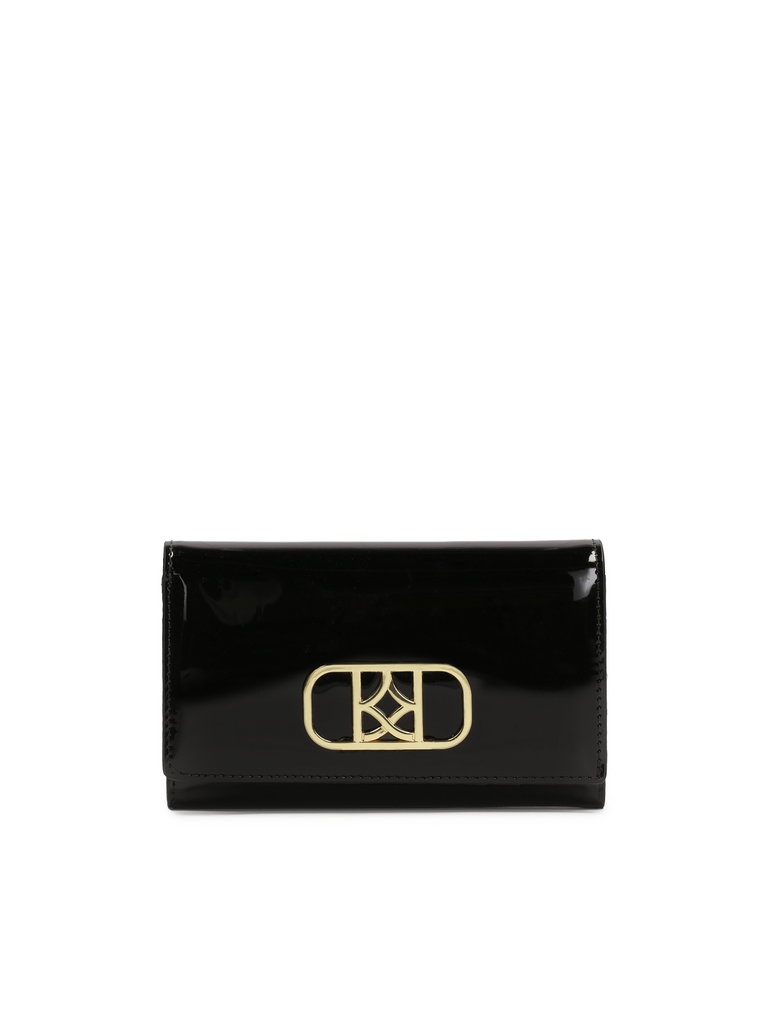 Czarny lakierowany portfel