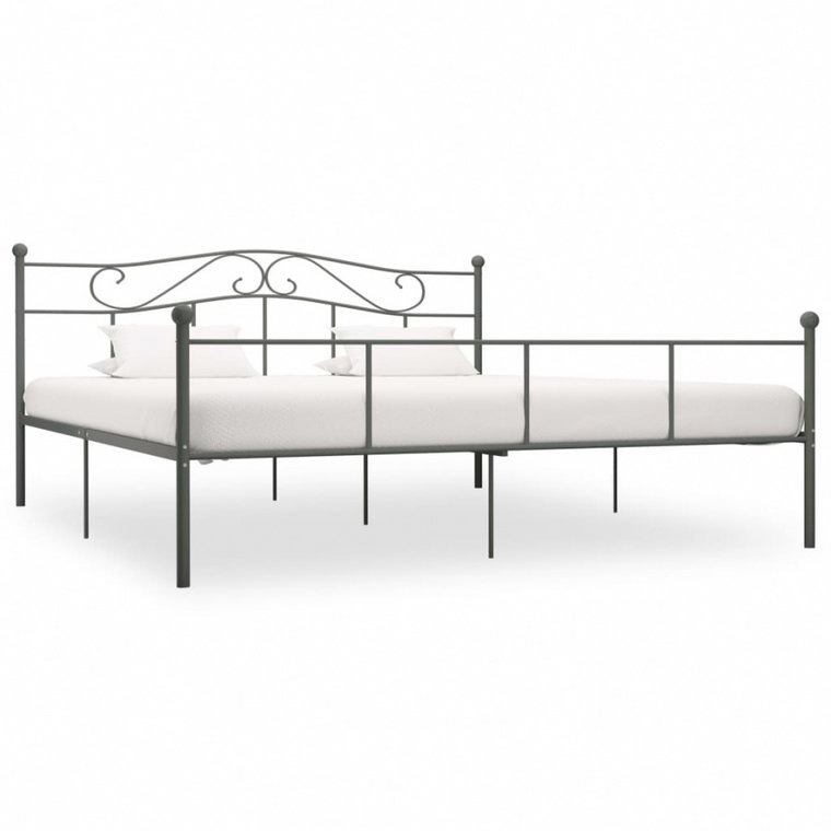 Rama łóżka, szara, metalowa, 180 x 200 cm kod: V-284535