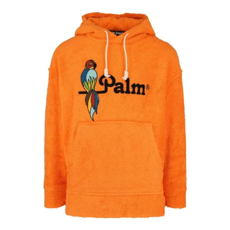 Pomarańczowy Damski Sweter z Kapturem Palm Angels