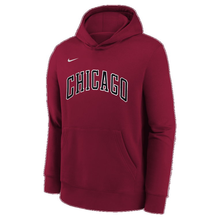 Dzianinowa bluza z kapturem dla dużych dzieci Nike NBA Chicago Bulls City Edition - Czerwony