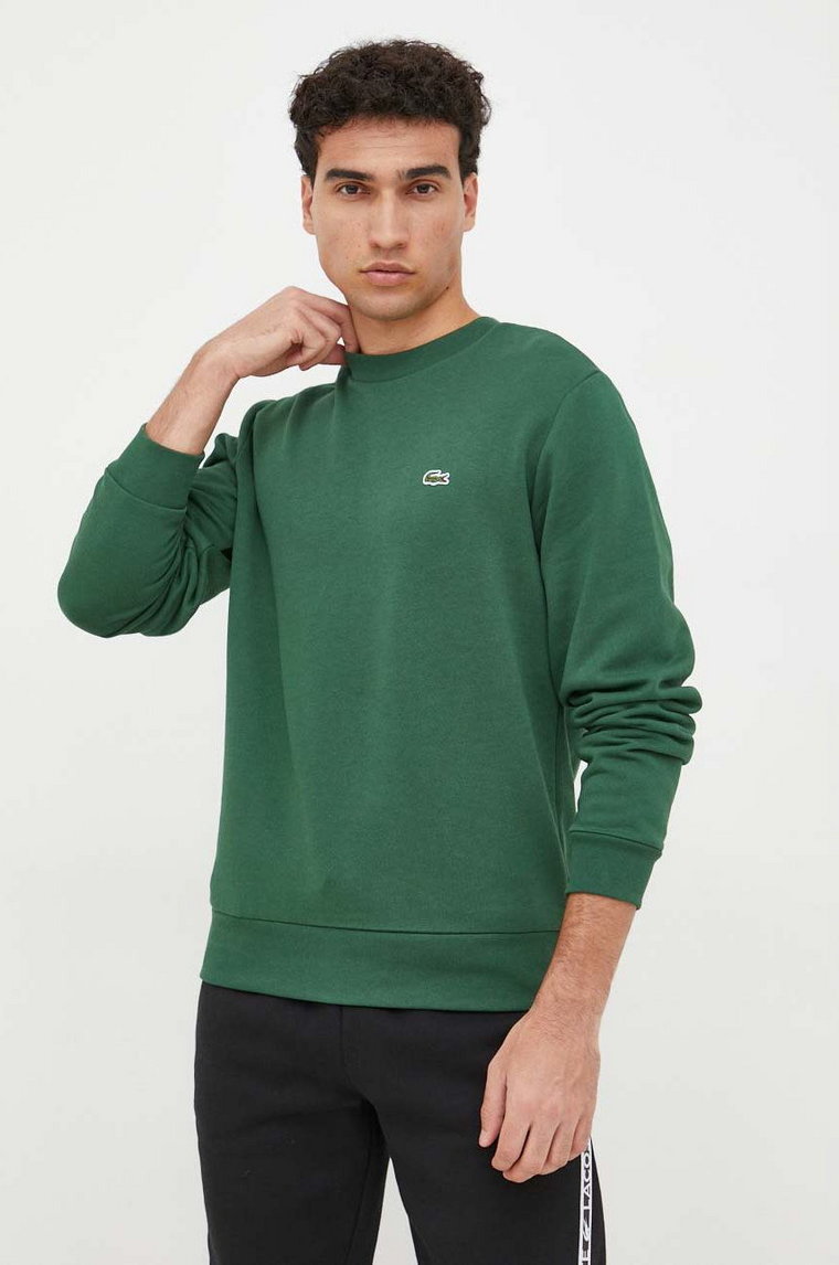 Lacoste bluza męska kolor zielony gładka SH9608-132