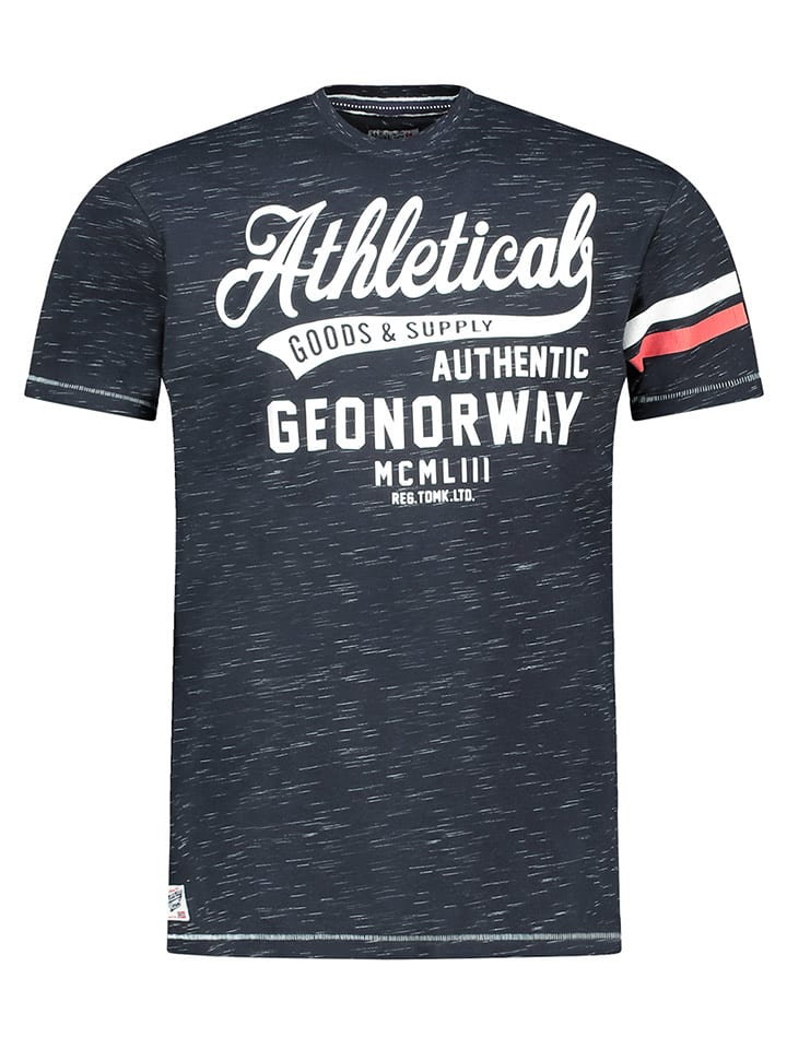 Geographical Norway Koszulka "Jortlab" w kolorze granatowym