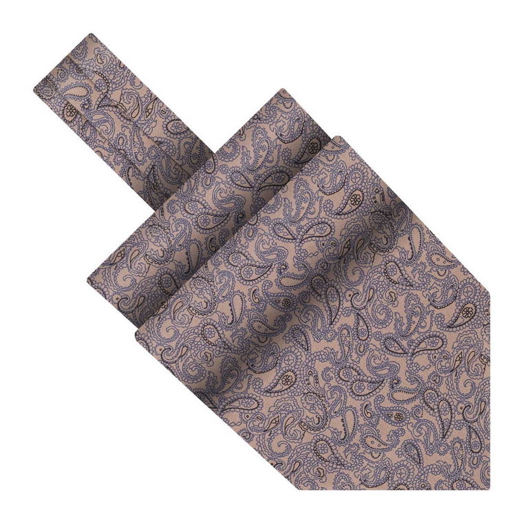Fular bawełniany cielisty w fioletowe paisley EM 27