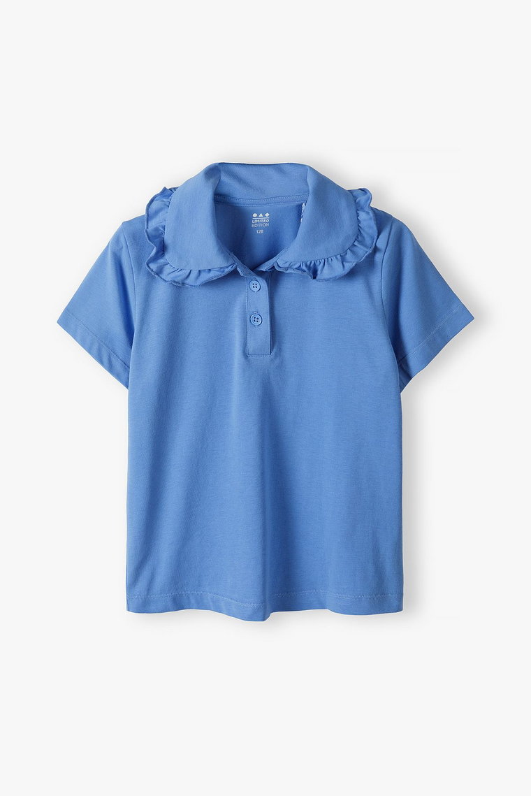 Niebieski t-shirt z kołnierzykiem - Limited Edition