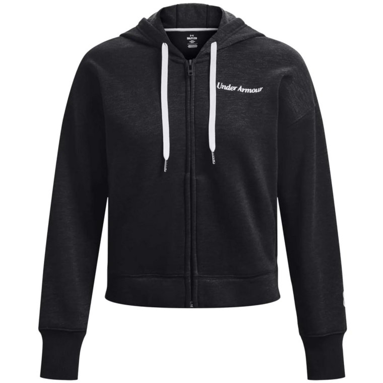 Under Armour Essential Fleece Script FZ Hoodie 1374106-001, Damskie, Czarne, bluzy, bawełna, rozmiar: L