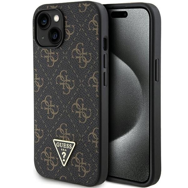 Guess GUHCP15SPG4GPK iPhone 15 / 14 / 13 6.1" czarny/black hardcase 4G Triangle Metal Logo
