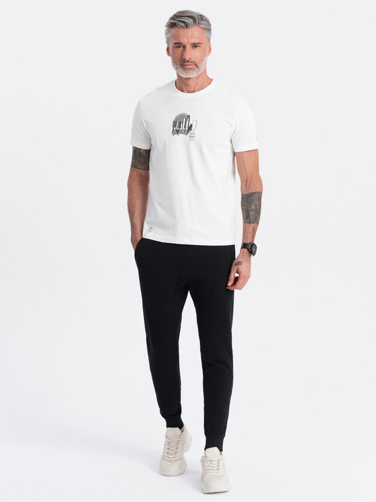 Męskie spodnie dresowe typu jogger - czarne V5 OM-PABS-0173