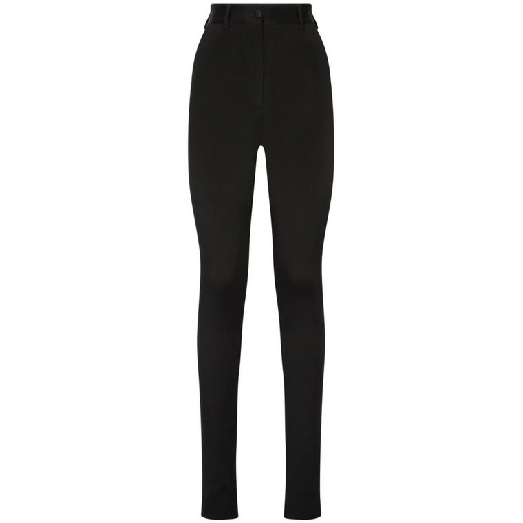Czarne spodnie o wysokim staniku i wąskim kroju Dolce & Gabbana