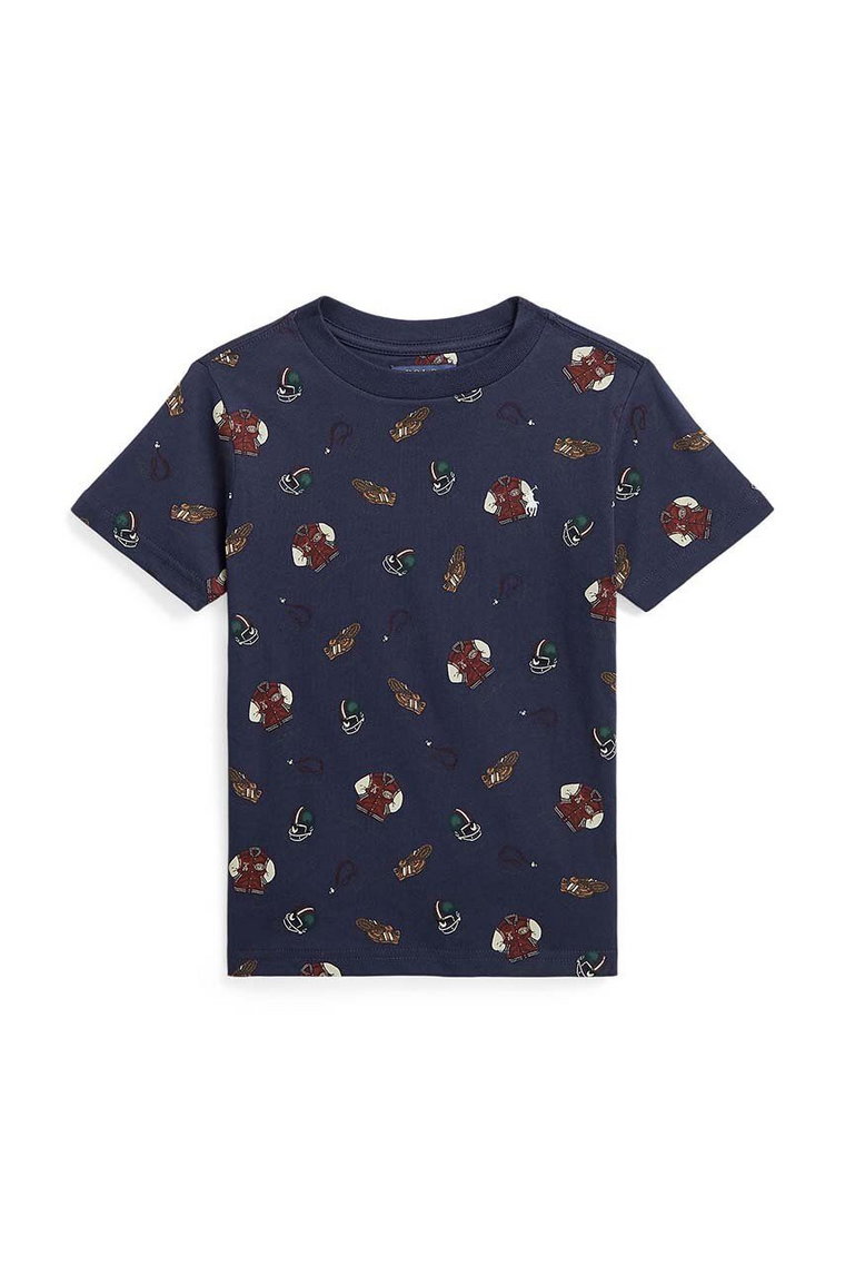 Polo Ralph Lauren t-shirt bawełniany dziecięcy kolor granatowy wzorzysty