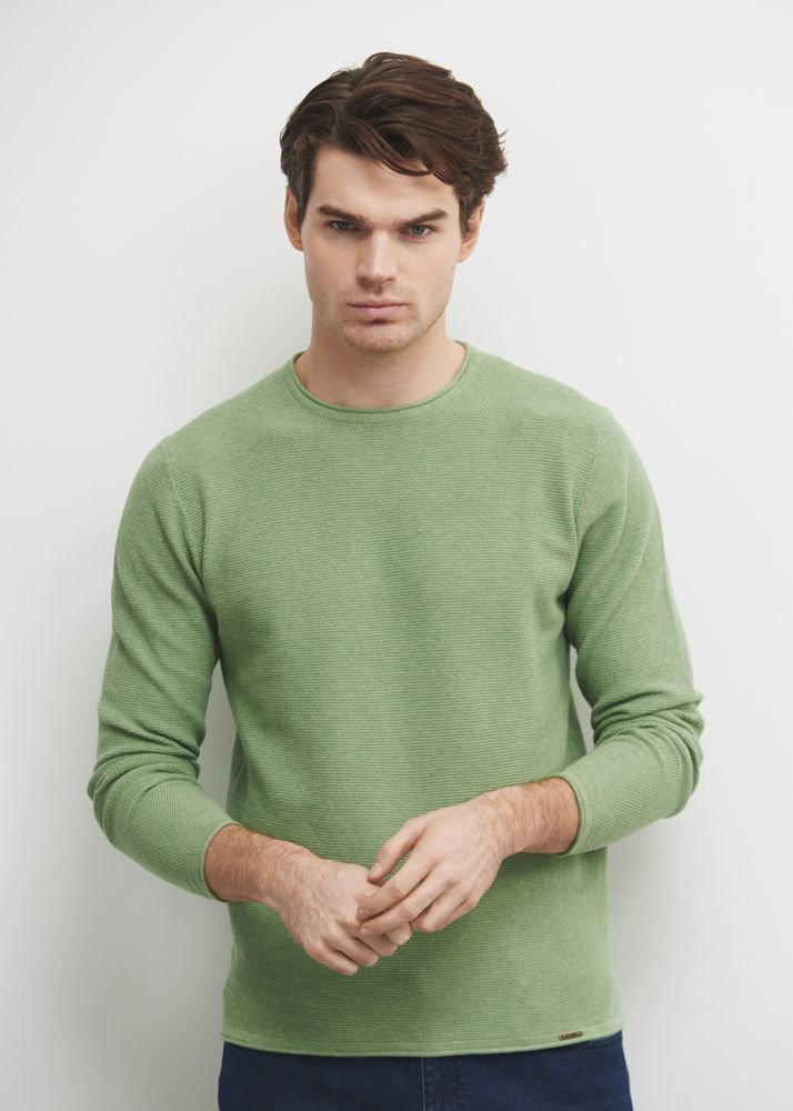 Zielony sweter męski basic