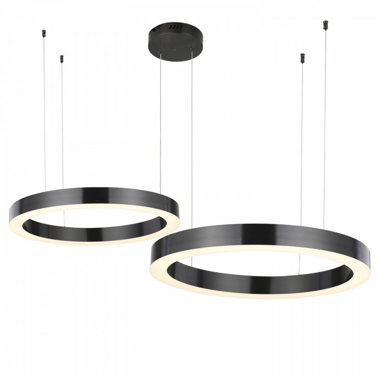 Lampa wisząca circle 60+80 led tytanowa na 1 podsufitce kod: ST-8848-60+80 black