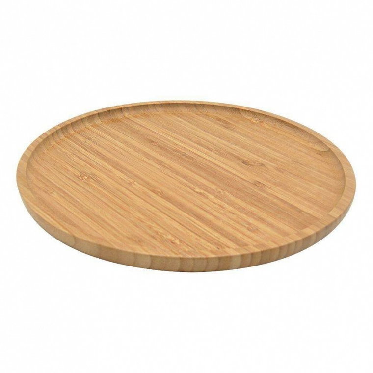 Talerz drewniany, bambusowy, okrągły, taca, patera, 20 cm kod: O-128011