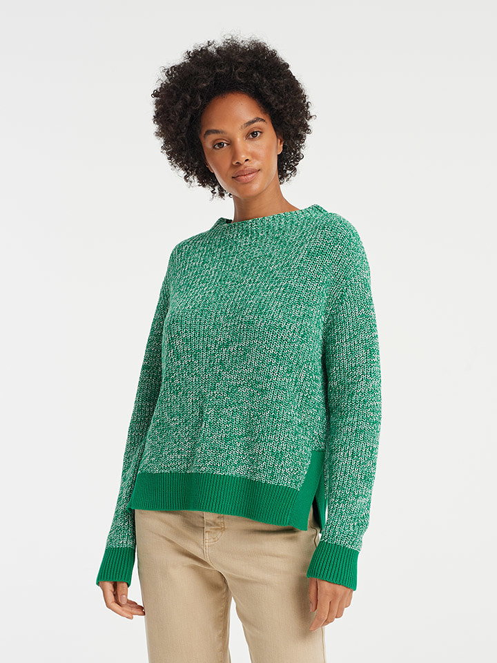 OPUS Sweter "Partano" w kolorze zielonym