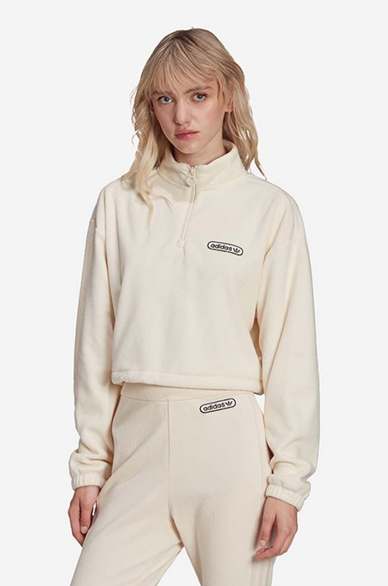 adidas Originals bluza damska kolor beżowy z aplikacją HL0047-KREMOWY