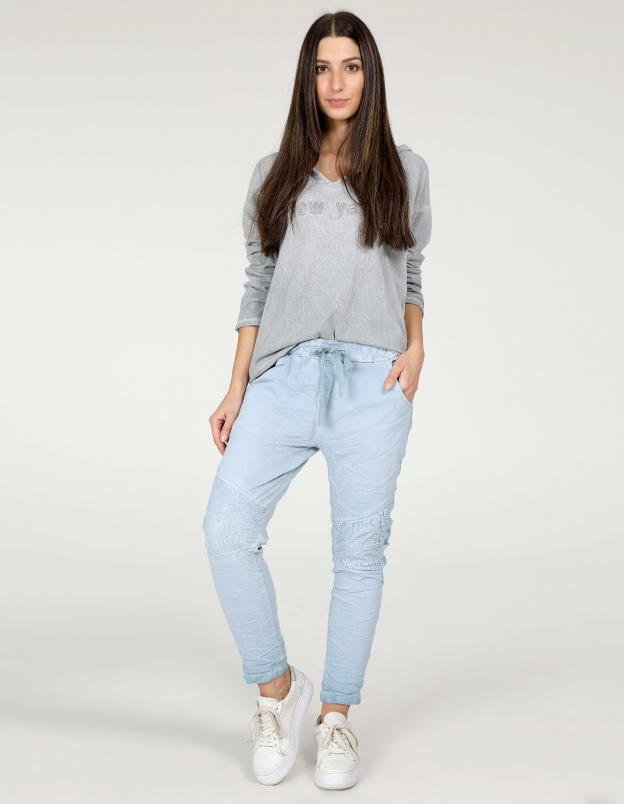 SPODNIE Z LAMPASAMI 147-16740 JEANS