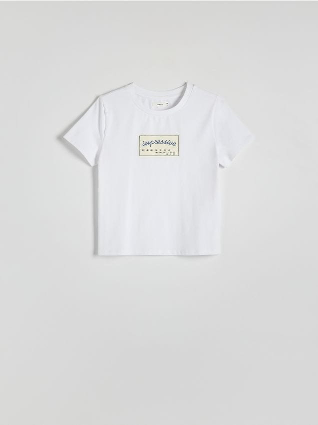Reserved - T-shirt z nadrukiem - biały