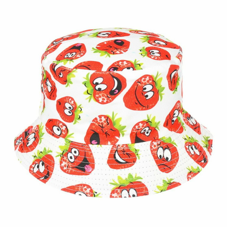 Kapelusz dwustronny bucket hat czapka czarny truskawka kap-m-28