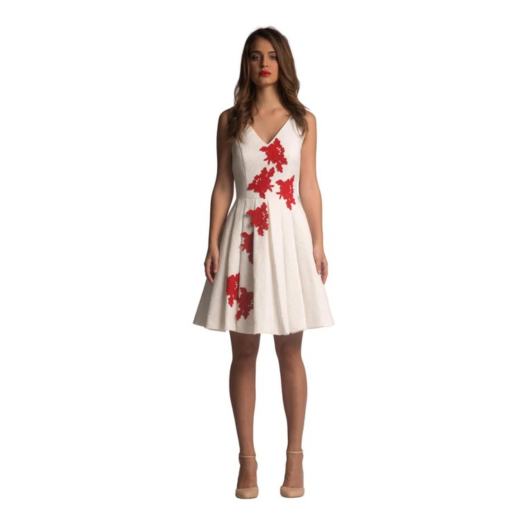 Elegancka Sukienka z Kwiatowym Brokatem - Rozmiar 42 Moskada