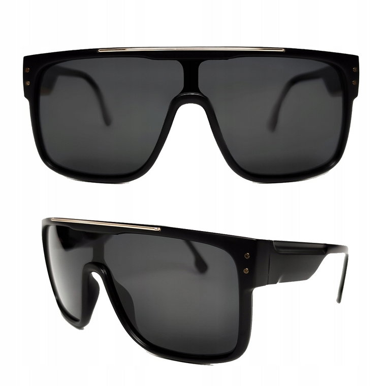 Okulary Męskie Duże Czarne Polaryzacja Filtr UV400