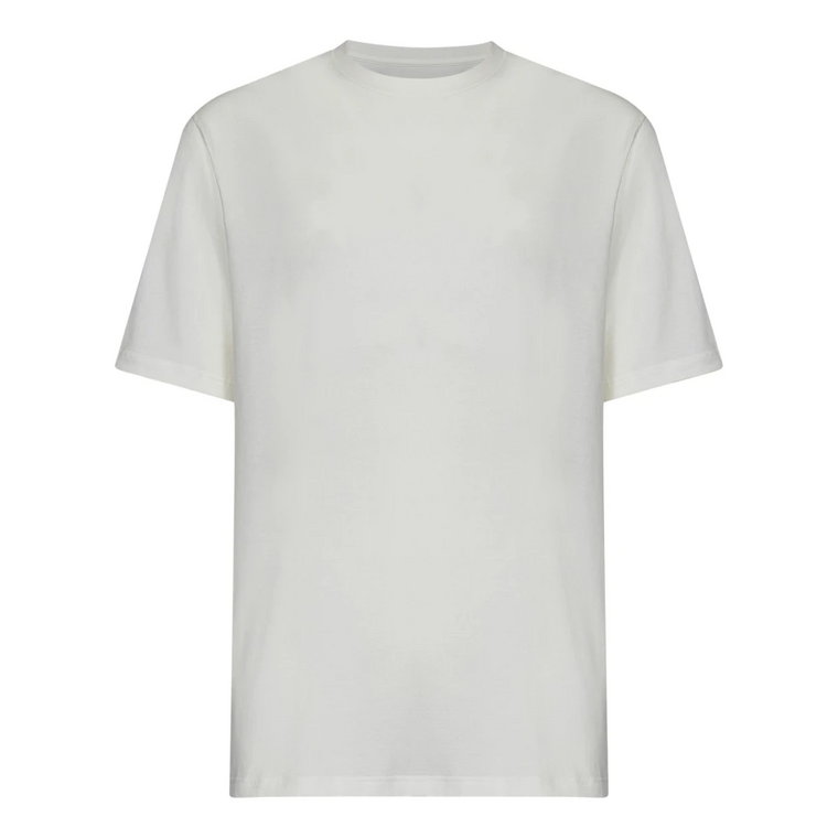 Biała Bawełniana Koszulka z Nadrukiem Logo Jil Sander