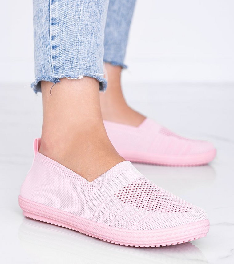 Różowe tenisówki Slip On ażurowe Deep