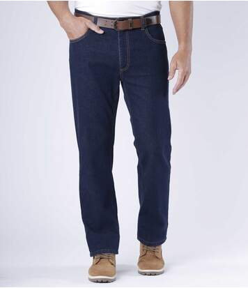 Jeansy Regular Stretch West Mężczyzna Atlas for Men - Kolor : Granatowy - Rozmiar : 64