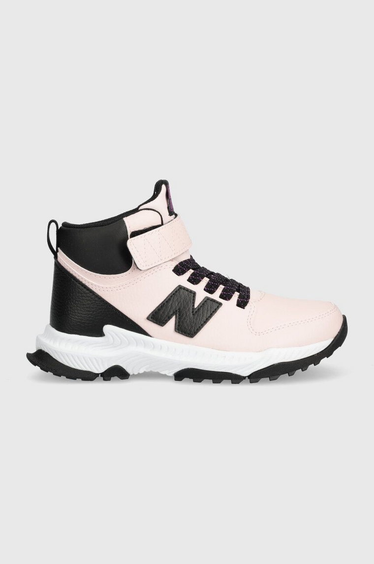 New Balance buty zimowe skórzane dziecięce PT800TP3 kolor różowy