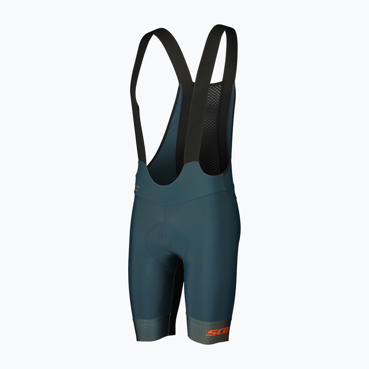 Spodenki rowerowe męskie SCOTT RC Pro +++ Bibshorts aruba green/braze orange