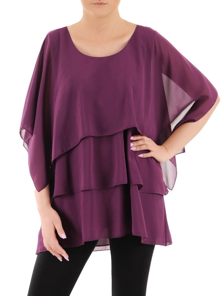 Warstwowa bluzka damska w kolorze fioletowym 36127