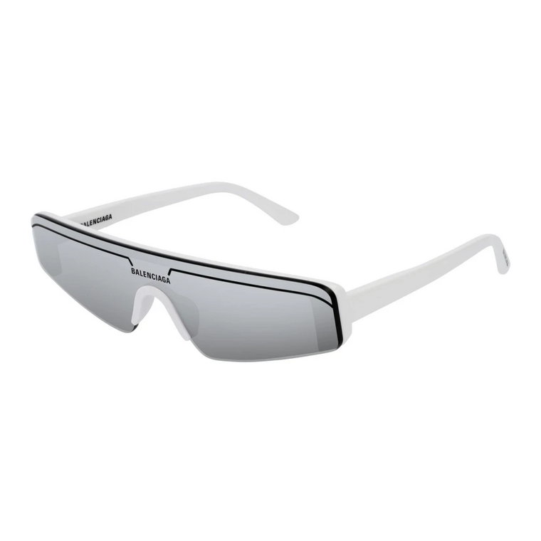 Bb0003S 002 Białe Srebrne Okulary Przeciwsłoneczne Balenciaga