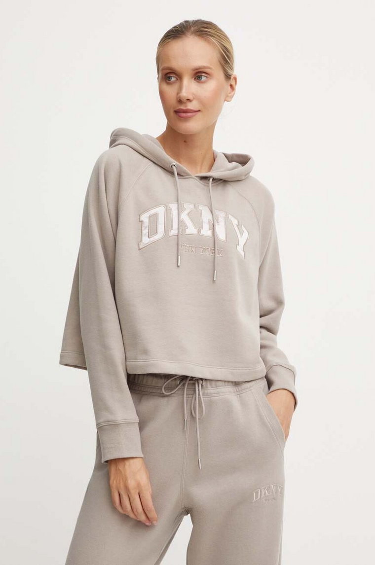 Dkny bluza damska kolor brązowy gładka DP4T9811