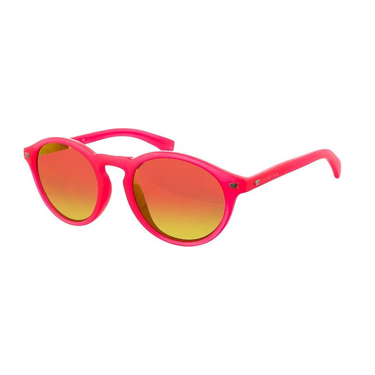 Okulary przeciwsłoneczne damskie z ramką z acetatu, fuksja różowa z metalicznym wzorem Calvin Klein