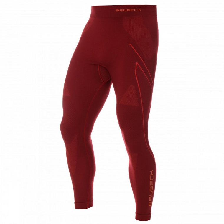 Męskie legginsy termoaktywne Brubeck Thermo - czerwone