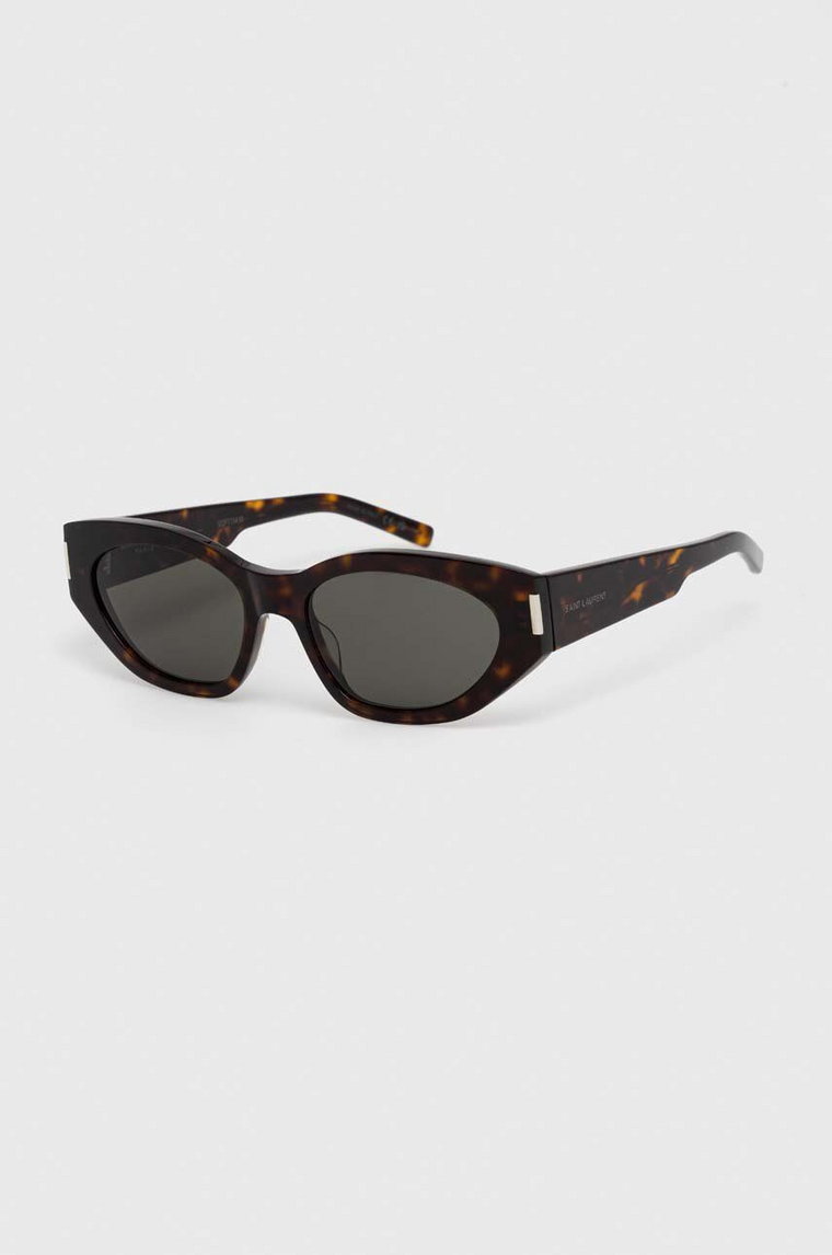 Saint Laurent okulary przeciwsłoneczne damskie kolor brązowy SL 638