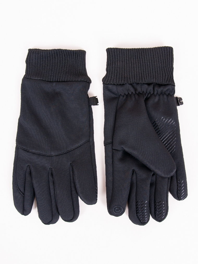 Rękawiczki męskie czarne ze ściągaczem i ABS dotykowe 25