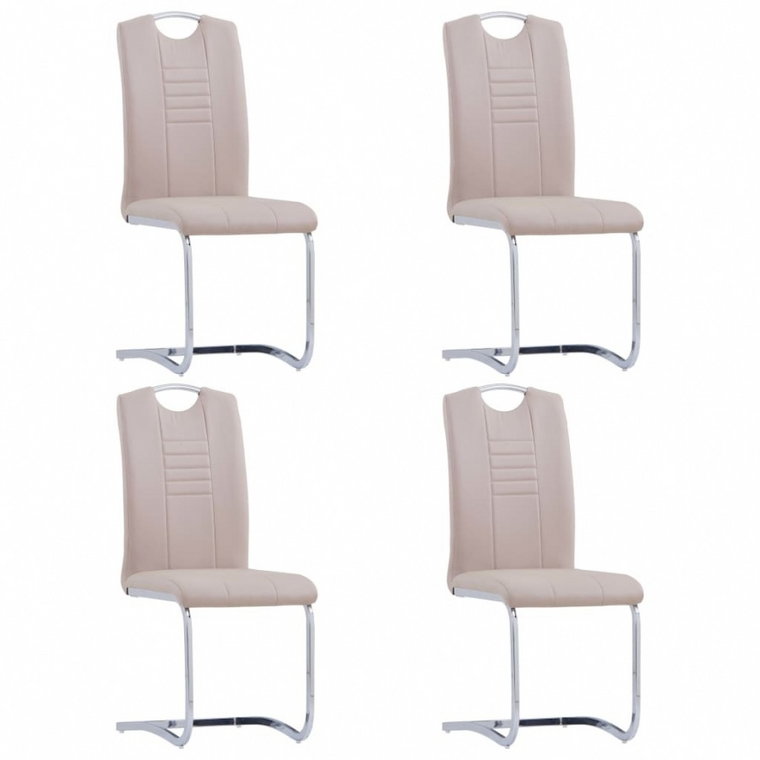 Krzesła stołowe, wspornikowe 4 szt., cappuccino, sztuczna skóra kod: V-281780