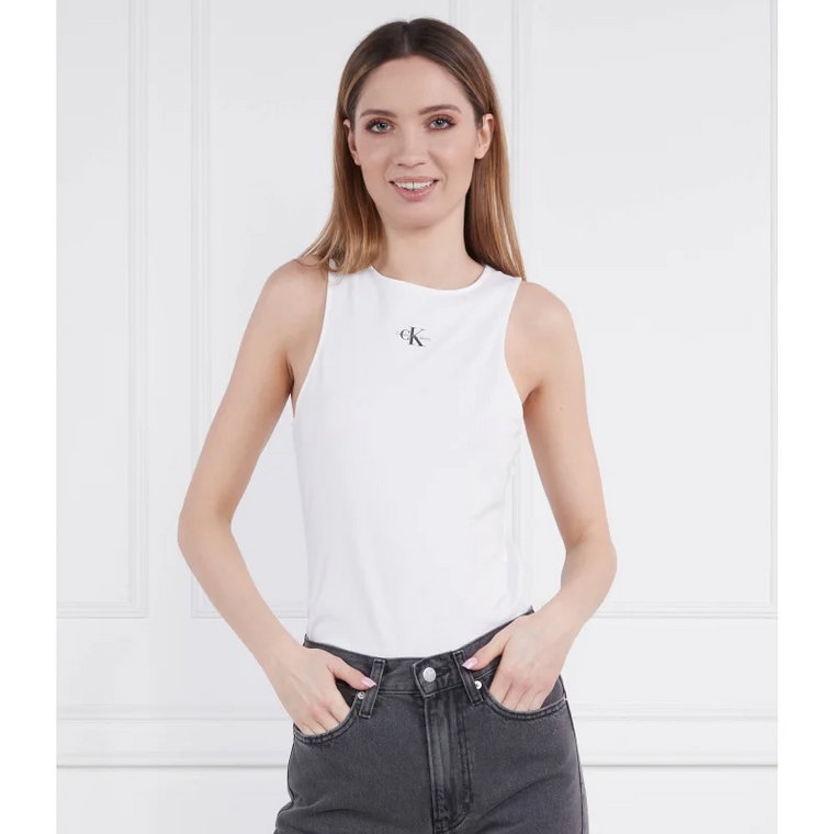 CALVIN KLEIN JEANS Top MICRO MONOLOGO RACER BACK | Slim Fit