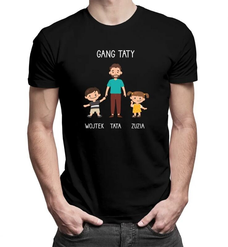 Gang taty - męska koszulka z nadrukiem - produkt personalizowany