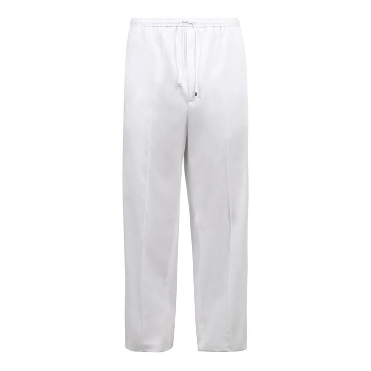 Białe Bawełniane Spodnie dla Mężczyzn Valentino