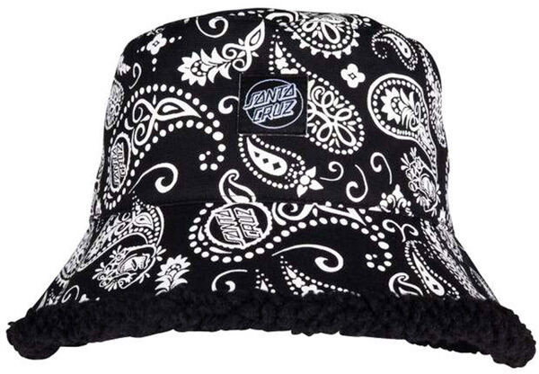 Santa Cruz Screaming Paisley Black-White ladies tkaniny kapelusz