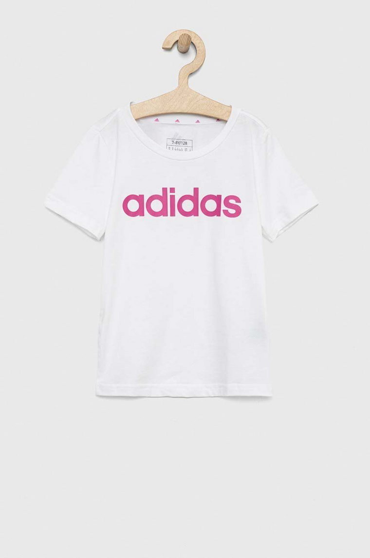 adidas t-shirt bawełniany dziecięcy G LIN kolor biały