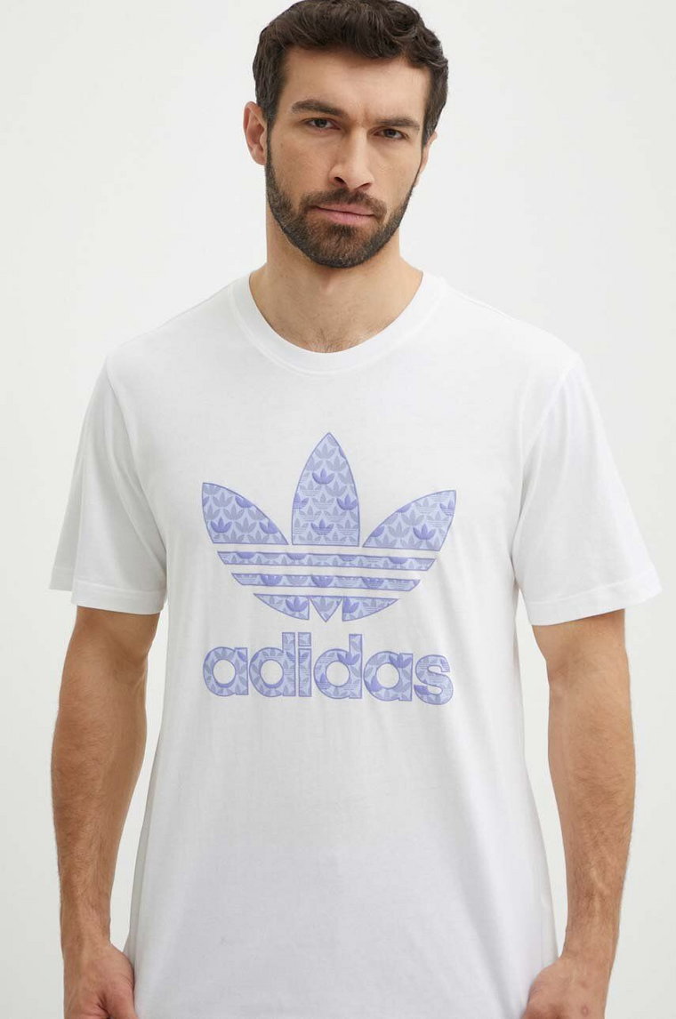 adidas Originals t-shirt bawełniany męski kolor biały z nadrukiem IS0205