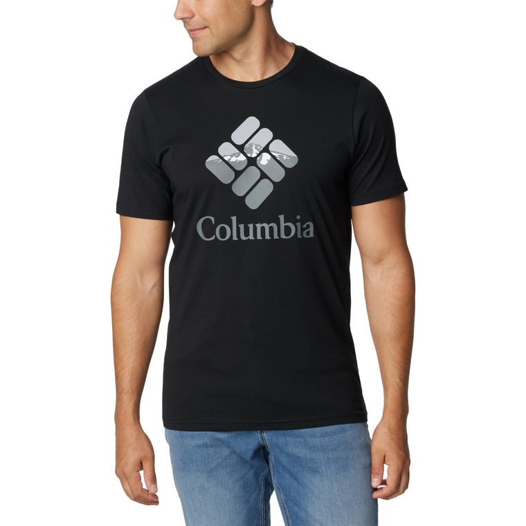 Męska koszulka Columbia Rapid Ridge Graphic Tee black/hood nightscape - S